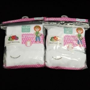 2 Fruit of the loom girls tanks 4/5T NEW IN PACKAGE